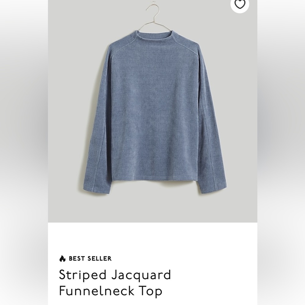 Madewell Blue Funnelneck Top